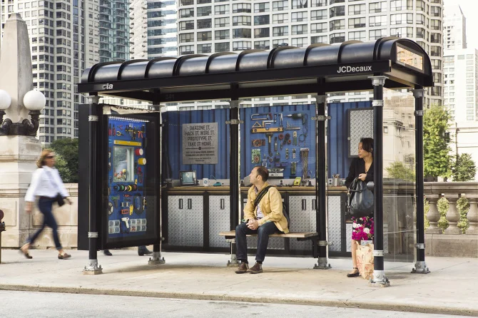 GE — The First 3D Printed Bus Stop Ad.
